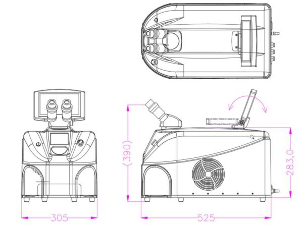 80w laser welder dimension